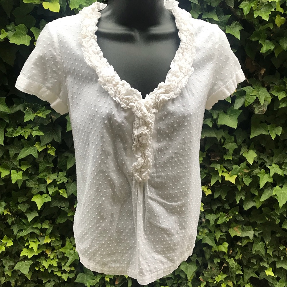 Talbots cotton 2P - white clip  dot Swiss dot.